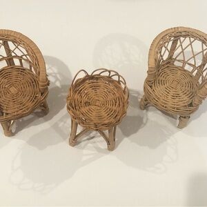 Wicker/ vintage/ patio doll house furniture! Delicate fun for your doll house